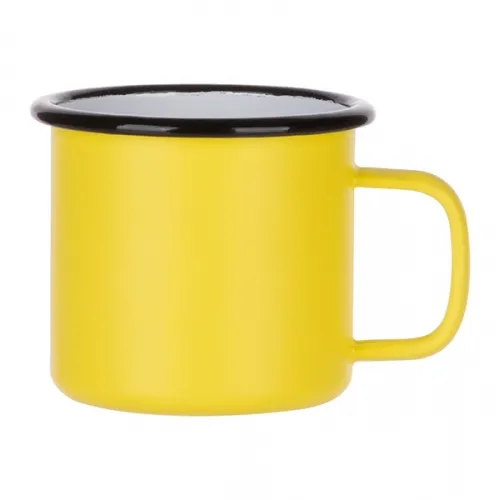  Customized Enamel Matt Mug with Black Rim 12oz